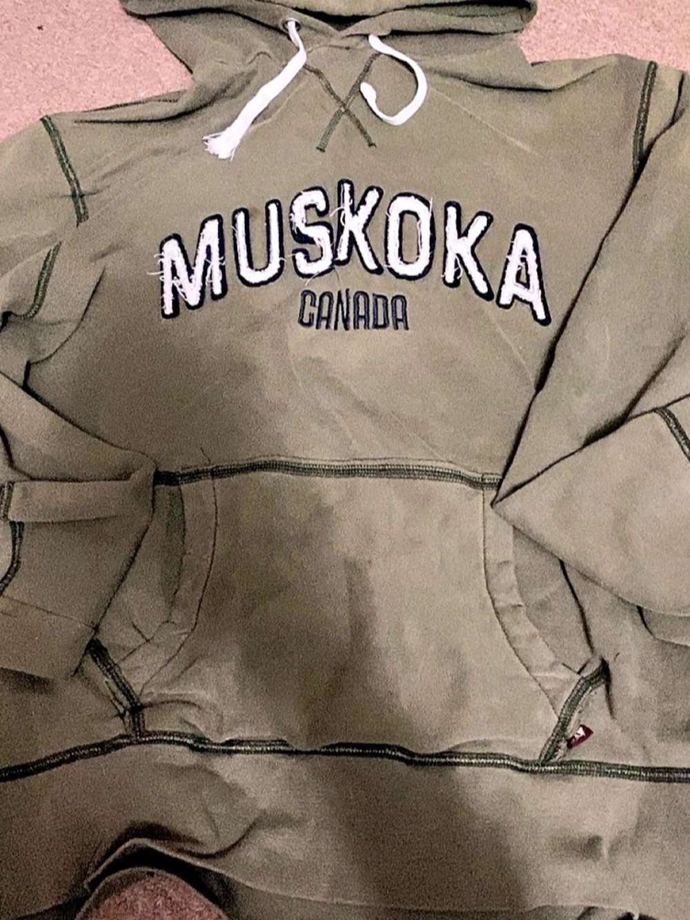 Big Bear Muskoka Local Roots Hoodie Pullover Green Size Large